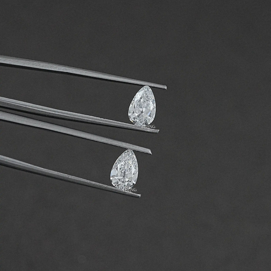 Old Mine Pear Cut CVD Diamond Matching Pair