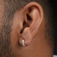 Round Cut Lab Diamond Men's Hoop Earrings