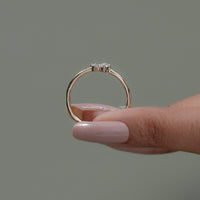 Round Lab Diamond Two Stone Dainty Ring