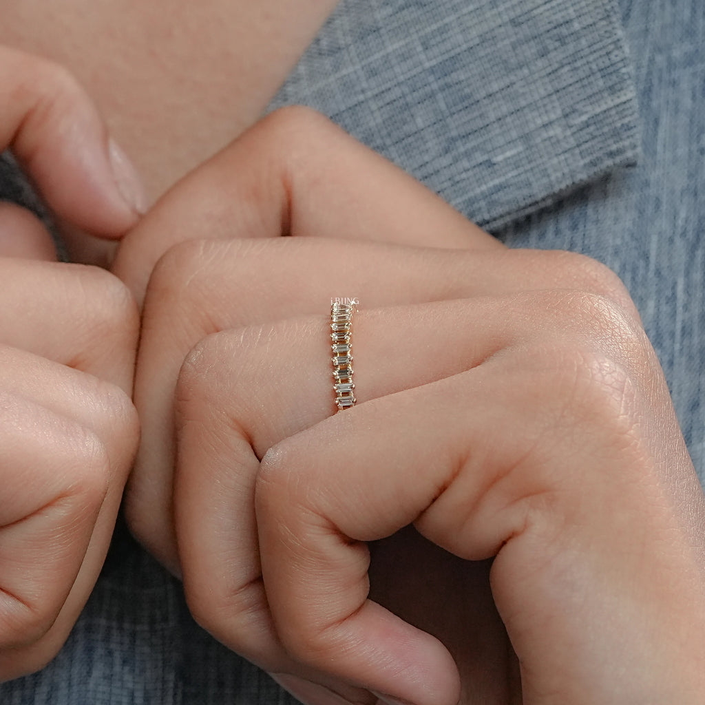 Baguette Cut Lab Diamond Full Eternity Band