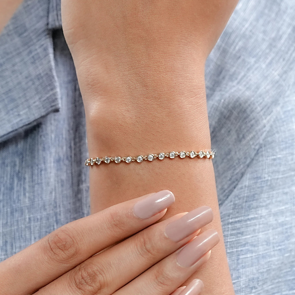 Round Cut Lab Diamond Tennis Bracelet