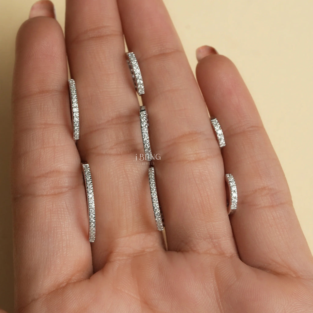 Round Moissanite Diamond Hoop Earrings