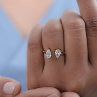 Two Stone Pear Diamond Toi Et Moi Engagement Ring