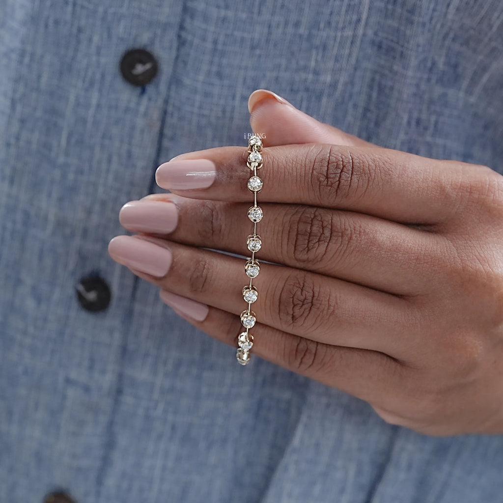 Round Moissanite Wedding Tennis Bracelet