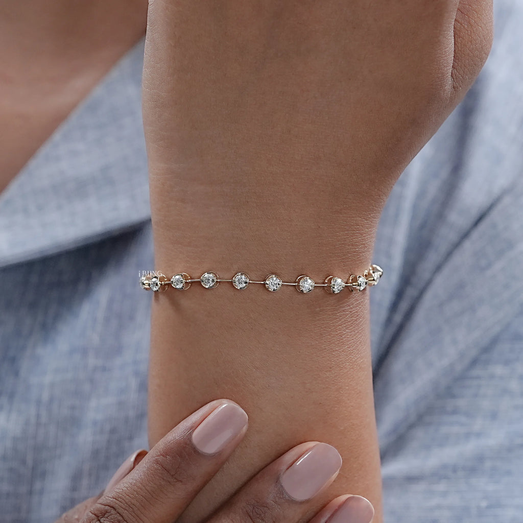 Round Moissanite Wedding Tennis Bracelet