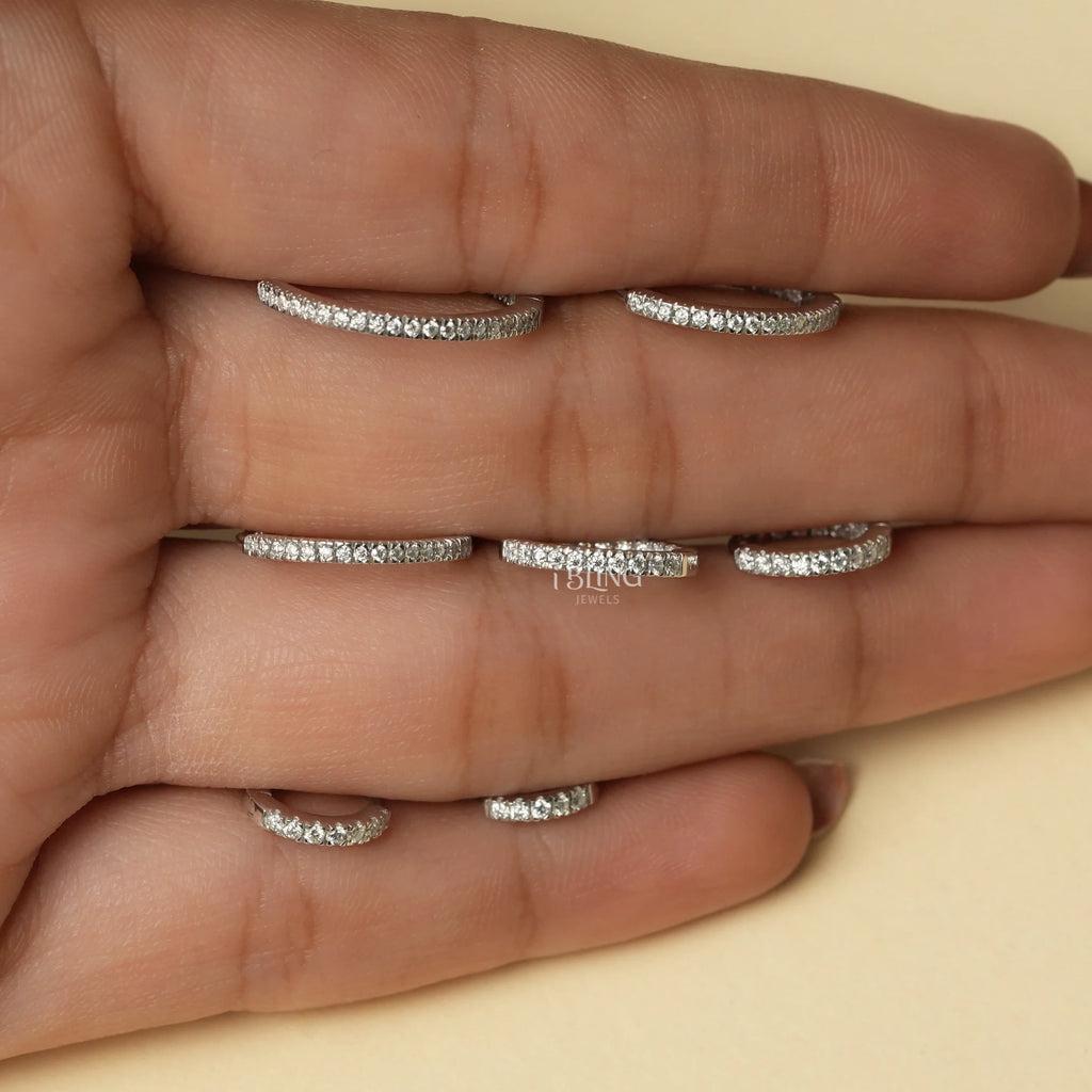 Round Moissanite Diamond Hoop Earrings