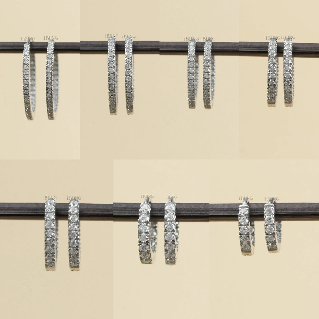 Round Moissanite Diamond Hoop Earrings