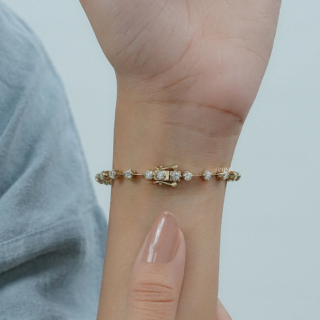 Round Cut Lab Grown Diamond Tennis Bracelet
