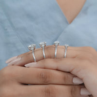 Four Prong Setting Round Moissanite Solitaire Ring