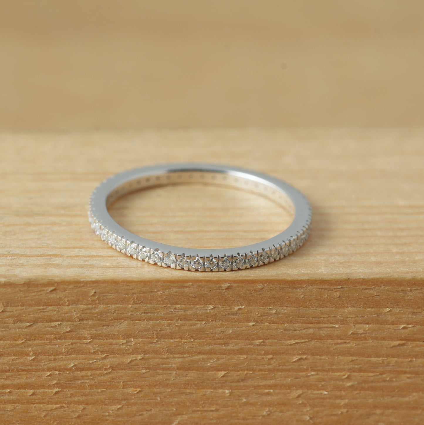 Round Cut Moissanite Eternity Wedding Band