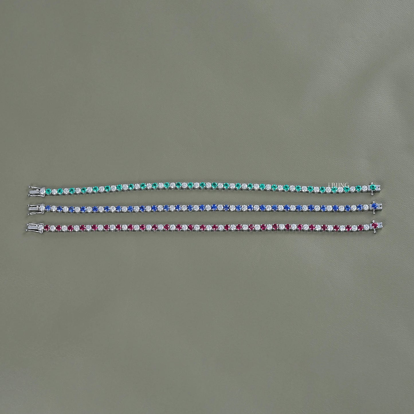 Multi Gemstone Round Diamond Tennis Bracelet