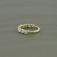 Multi Shape Lab Diamond Half Eternity Band