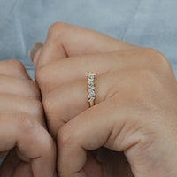 Multi Shape Lab Diamond Half Eternity Band