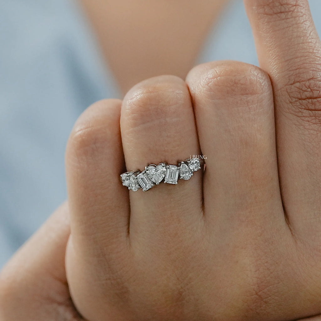 Multi Shape Lab Diamond Cluster Band