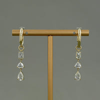 Rose Cut Diamond Multi Shape Hoop Earrings