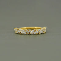 Multi Shape Lab Diamond Half Eternity Band