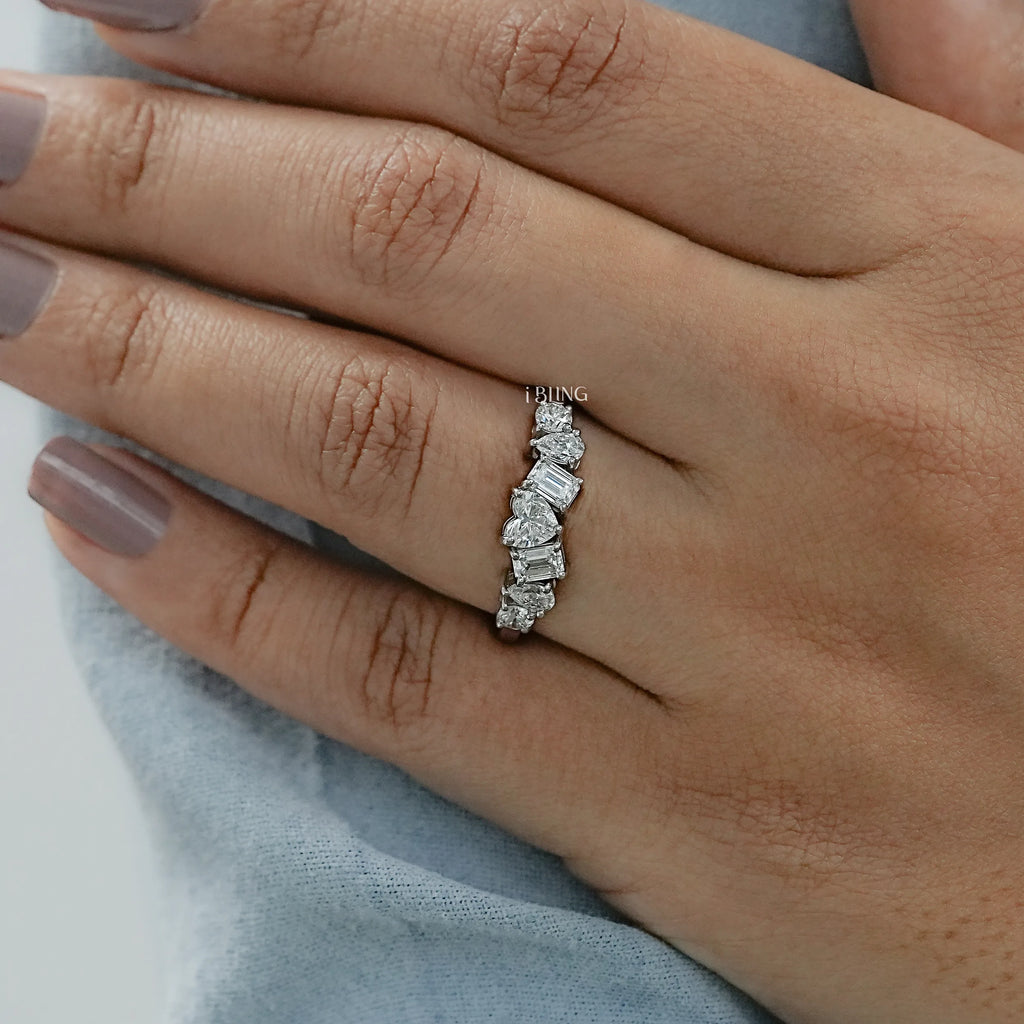 Multi Shape Lab Diamond Cluster Band