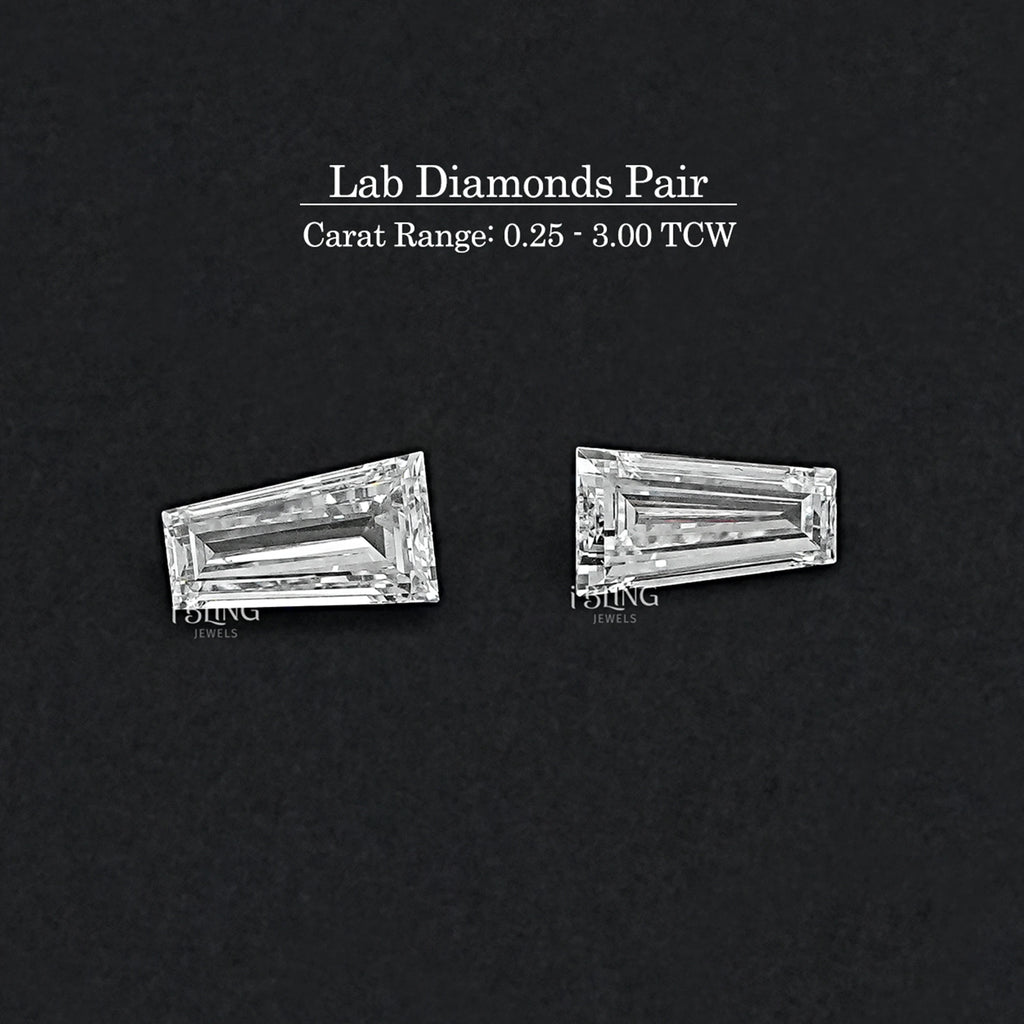 Tapered Baguette Cut CVD Diamond Matching Pair