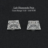 Brilliant Trapezoid Cut Lab Diamond Matching Pair