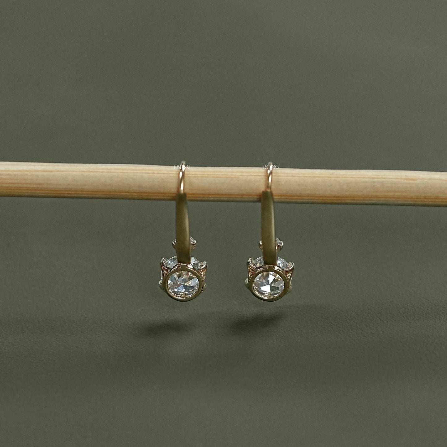 Old European Round Cut Lab Diamond Earrings Dangle & Drops