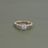 Old European Round Diamond Solitaire Accent Ring