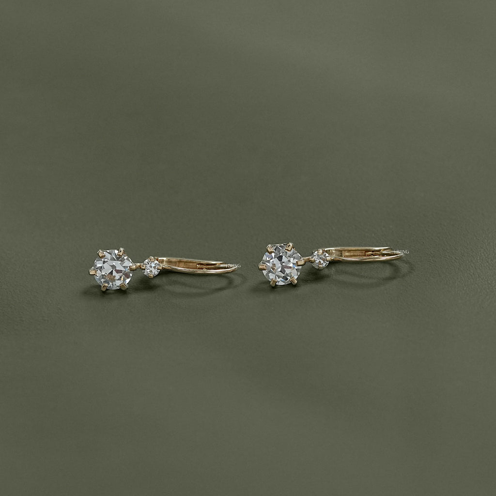 Old European Round Cut Lab Diamond Earrings