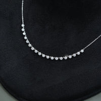 Old European Round Diamond Half Tennis Necklace