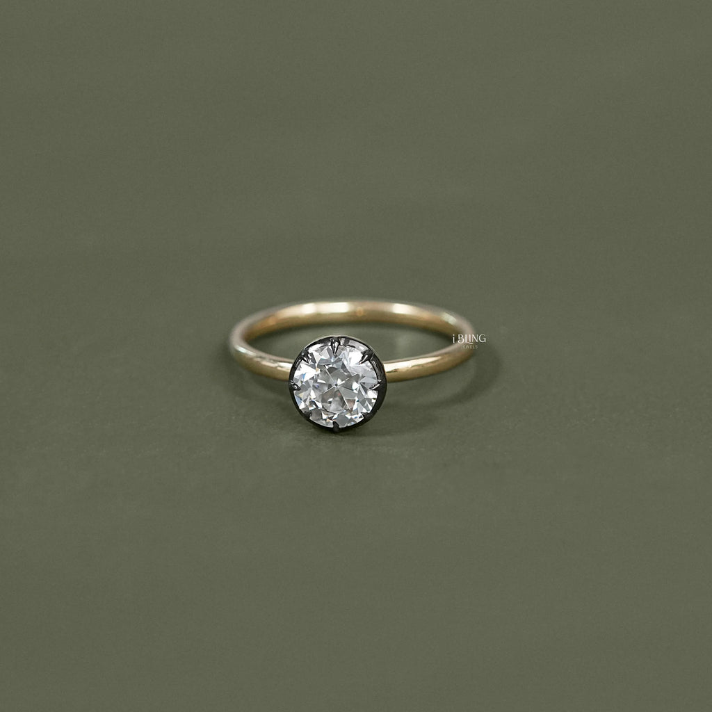 1.00 CT Old European Round Cut Solitaire Engagement Ring