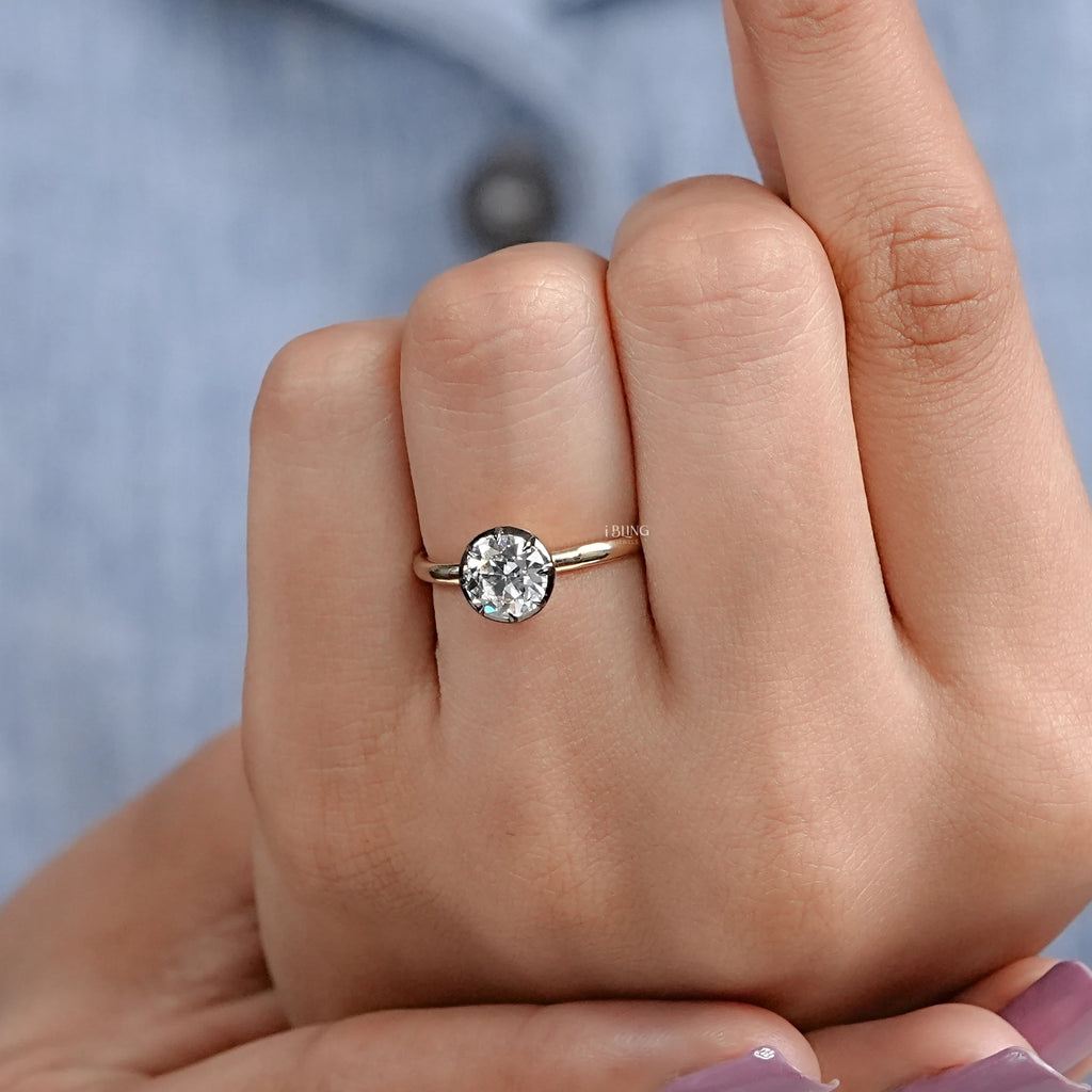 1.00 CT Old European Round Cut Solitaire Engagement Ring