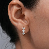 Old European Round Cut Lab Diamond Hoop Earrings