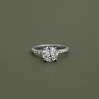 Old European Round Cut Solitaire Accent Stone Ring