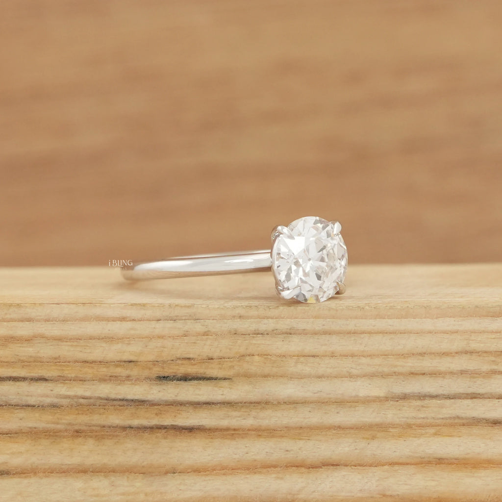 Old European Round Cut Solitaire Engagement Ring