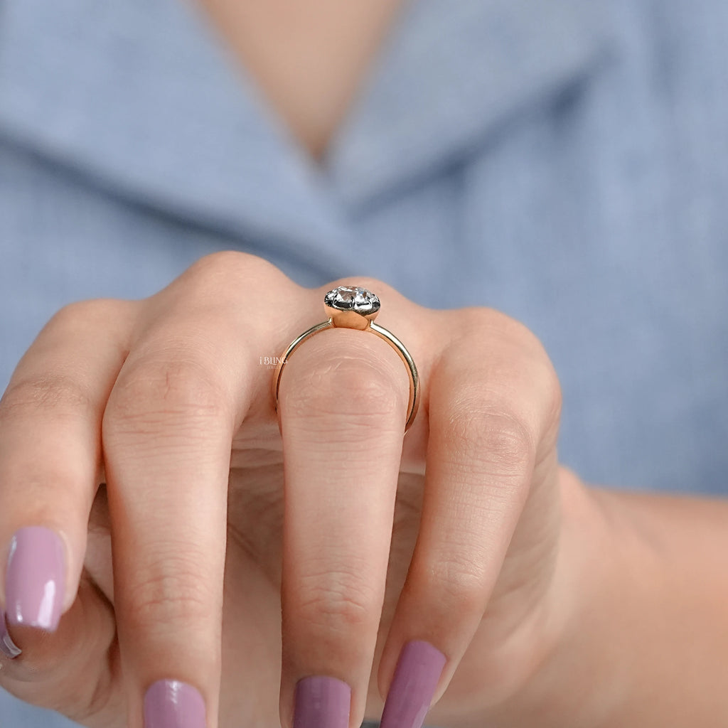 1.00 CT Old European Round Cut Solitaire Engagement Ring