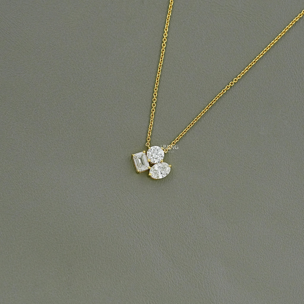 Three Stone Lab Grown Diamond Necklace