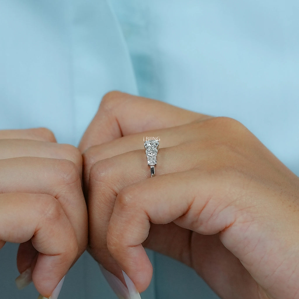 Cushion & Round Lab Grown Diamond Five Stone Ring