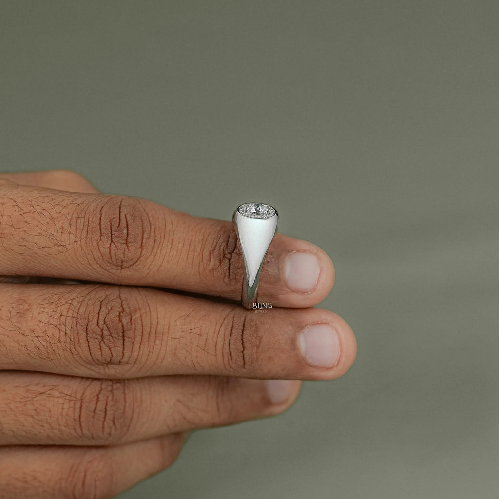 Round Cut Lab Diamond Halo Solitaire Dome Shank Ring