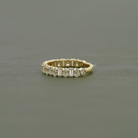 Bagutte & Pear Cut Lab Diamond Half Eternity Band