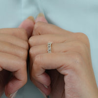 Bagutte & Pear Cut Lab Diamond Half Eternity Band