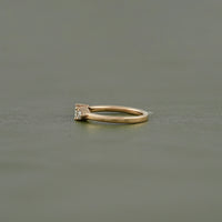 Bagutte Cut Lab Diamond Three Stone Wedding Band