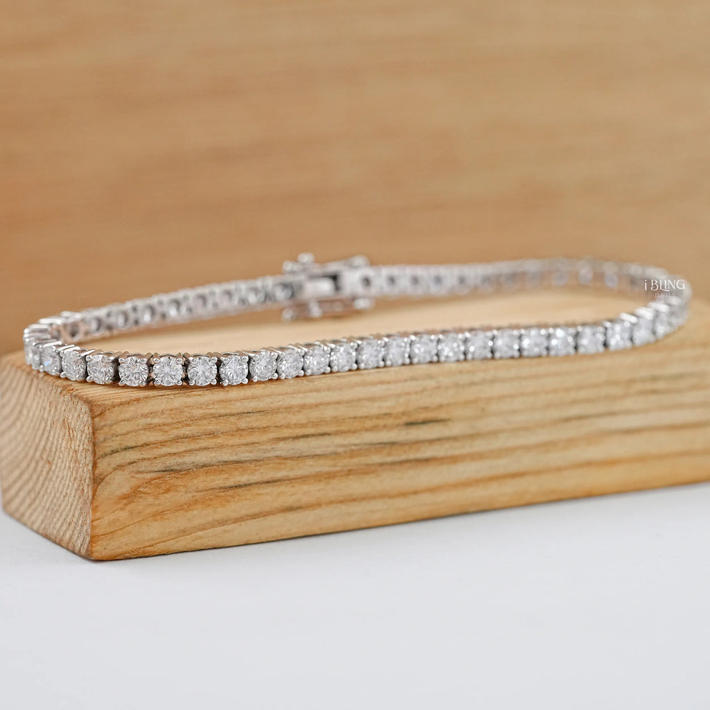 Round Cut Lab Grown Diamond Bracelet For Women – 3.50 MM