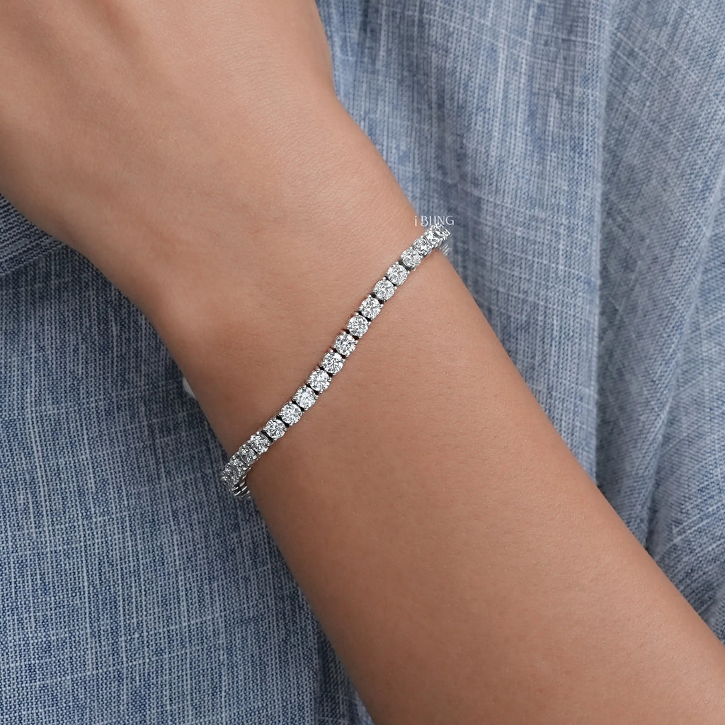 Round Cut Lab Grown Diamond Bracelet For Women – 3.50 MM
