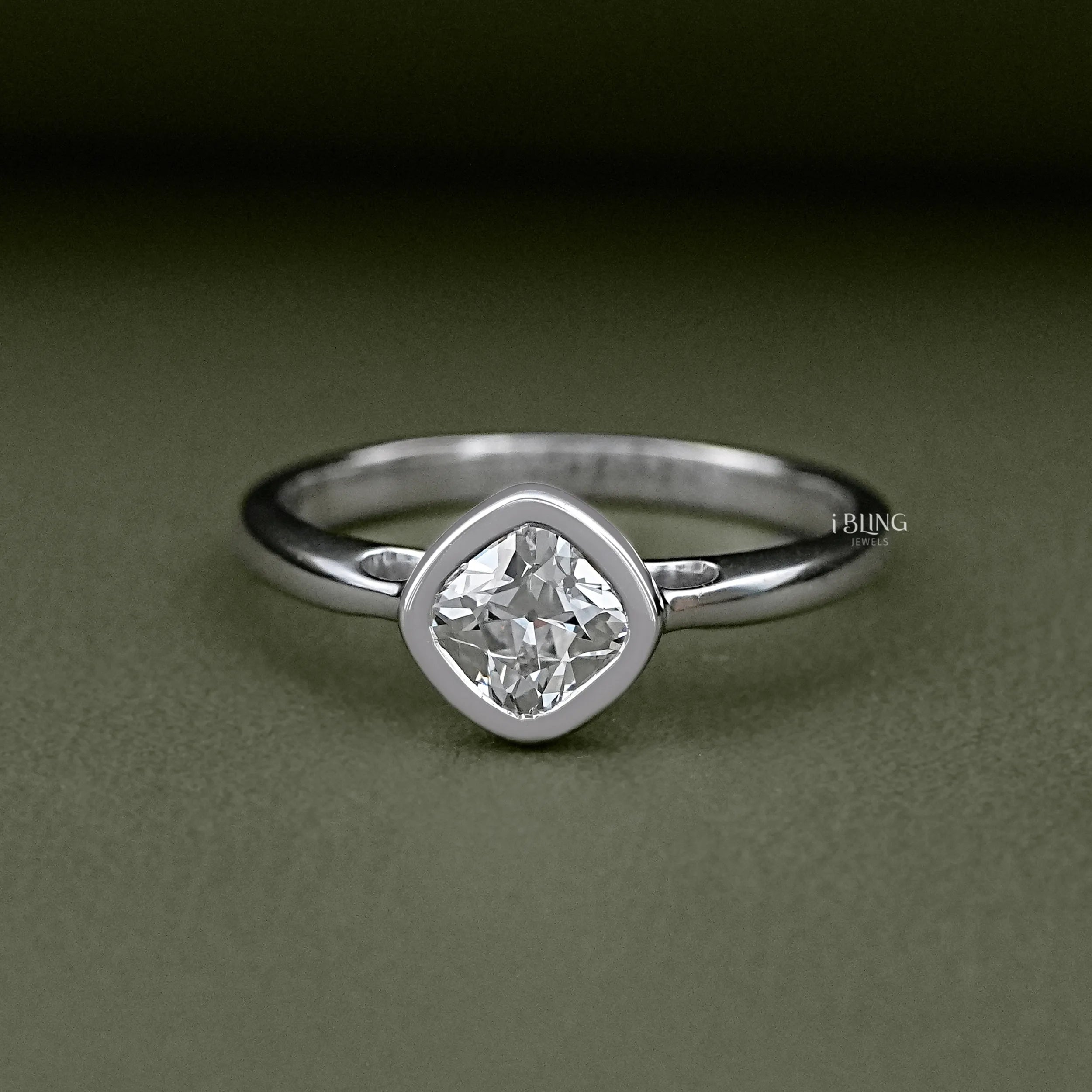Cushion Cut Solitaire Engagement Ring For Women