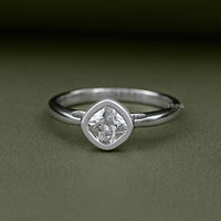 Cushion Cut Diamond Solitaire Engagement Ring