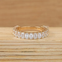 Emerald Cut Lab Diamond Wedding Band