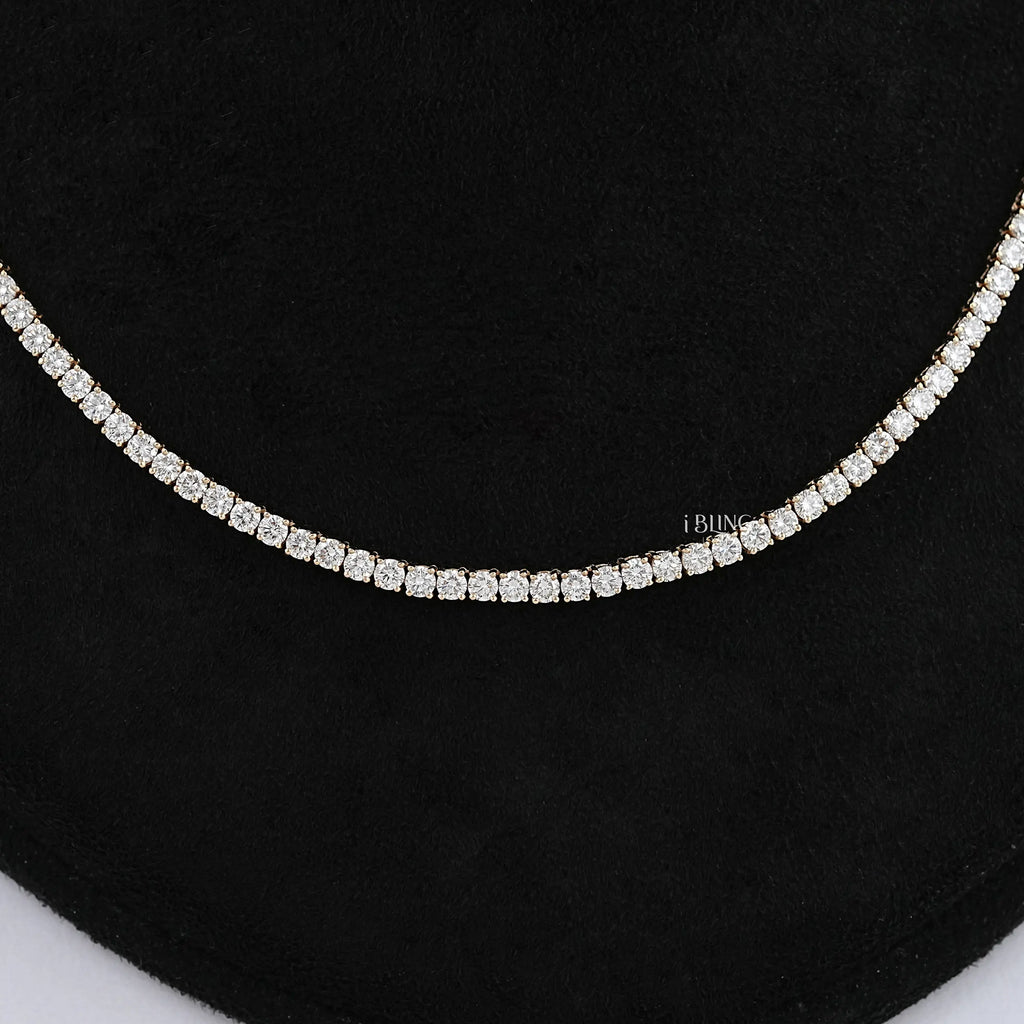 Round Lab Diamond Bridal Tennis Necklace