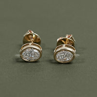 Oval Cut Lab Diamond Bezel Set Stud Earrings