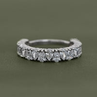 Pear Cut Diamond Up Side Down Half Eternity Band