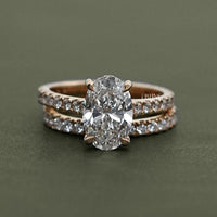 Oval Cut Lab Diamond Bridal Set Ring