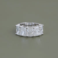 Five Stone Radiant Lab Diamond Wedding Band