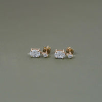 Oval And Round Diamond Drop Dangle Earrings